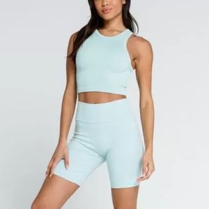 Sage Green High Waist Biker Shorts